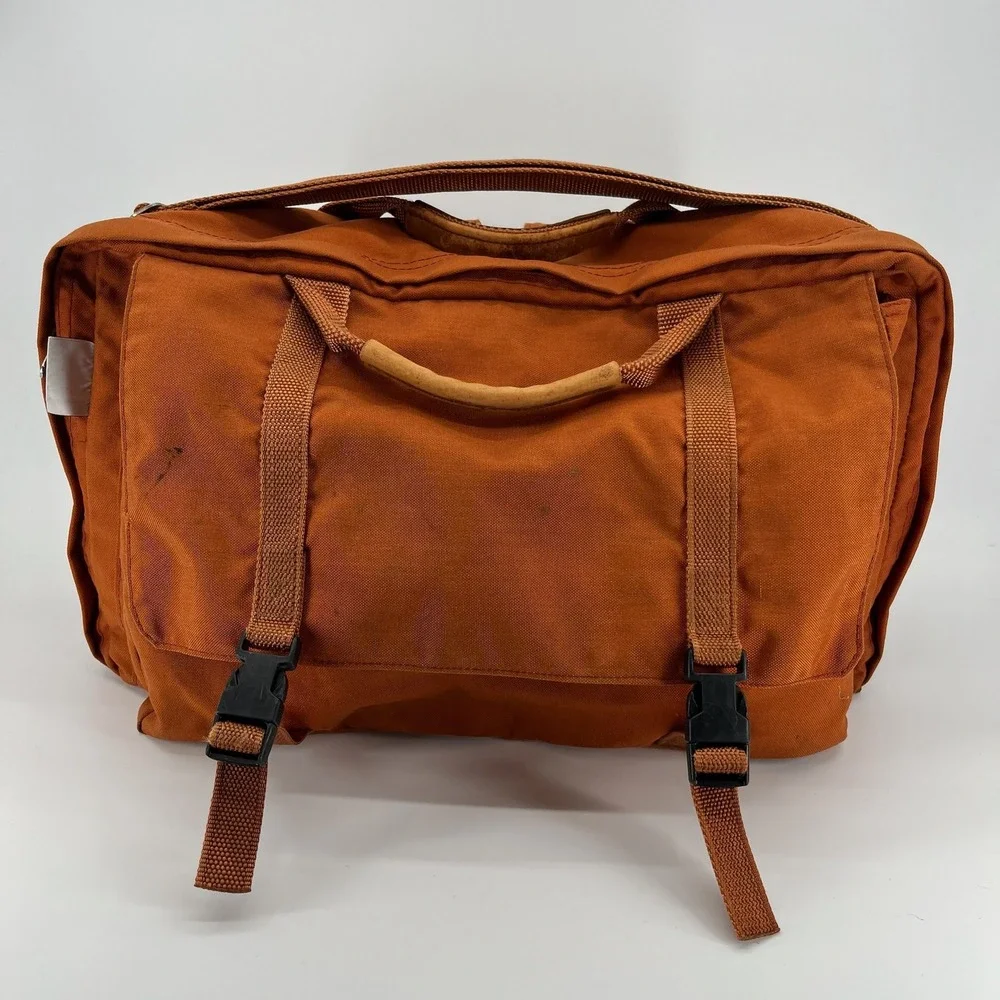 Vtg Whole Earth Provision Co Orange Canvas Field Bag Messenger Shoulder USA Made